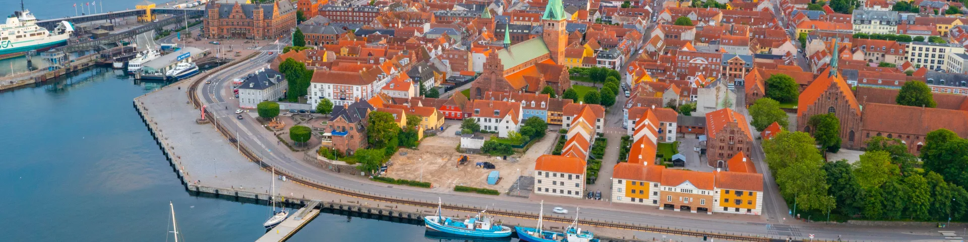 Aerial view of the city of elsinore